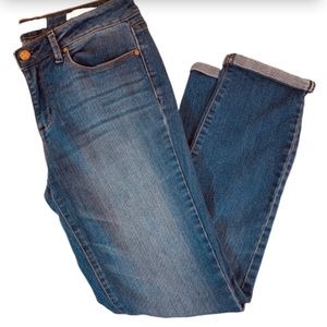 Jessica Simpson Rolled Crop Skinny Blue Jeans Wash